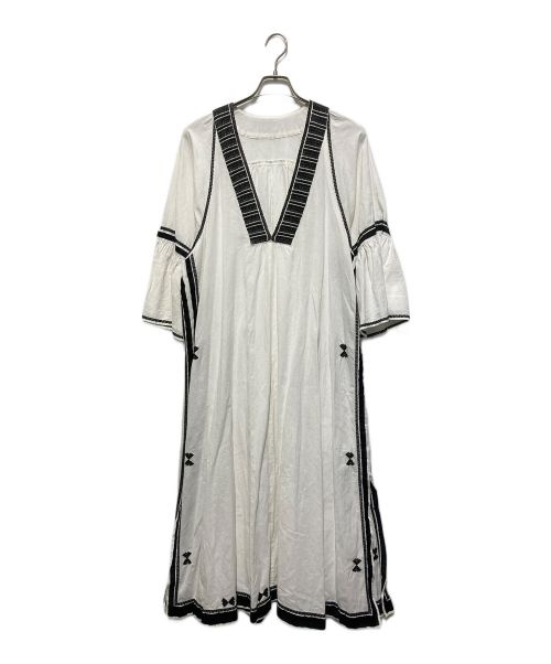 Plage（プラージュ）Plage (プラージュ) Line 刺繍 ドレス ホワイト サイズ:36の古着・服飾アイテム