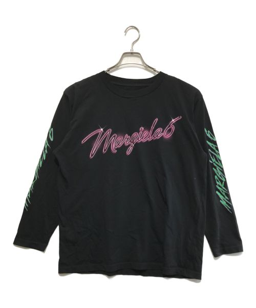 MM6 Maison Margiela（エムエムシックス メゾンマルジェラ）MM6 Maison Margiela (エムエムシックス メゾンマルジェラ) ネオンロゴT ブラック サイズ:Sの古着・服飾アイテム