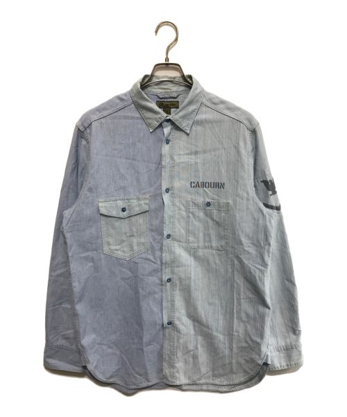 NIGEL CABOURN（ナイジェルケーボン）NIGEL CABOURN (ナイジェルケーボン) U.S. NAVY MIX SHIRT（ユーエスネイビーミックスシャツ） スカイブルー サイズ:50の古着・服飾アイテム