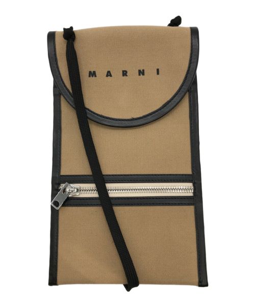 MARNI（マルニ）MARNI (マルニ) 20SS レザートリムキャンバスクロスボディ ベージュの古着・服飾アイテム