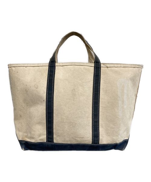 L.L.Bean（エルエルビーン）L.L.Bean (エルエルビーン) 80'sヴィンテージBOAT AND TOTE（ボートアンドトート） ベージュ×ブラックの古着・服飾アイテム