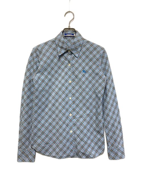 BURBERRY BLUE LABEL（バーバリーブルーレーベル）BURBERRY BLUE LABEL (バーバリーブルーレーベル) ブルーレーベルチェックシャツ ブルー サイズ:38の古着・服飾アイテム