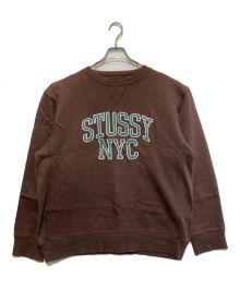 stussy（ステューシー）の古着「ヴィンテージカレッジロゴスウェット」｜ブラウン×グリーン