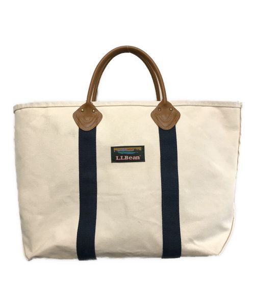 L.L.Bean（エルエルビーン）L.L.Bean (エルエルビーン) boat and tote（ボートアンドトート） アイボリー×ネイビーの古着・服飾アイテム