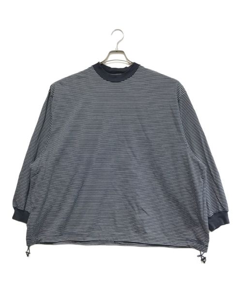 is-ness（イズネス）is-ness (イズネス) BALLOON BORDER LONG SLEEVE T-SHIRT ネイビー サイズ:Mの古着・服飾アイテム