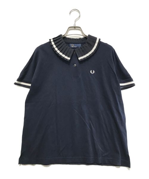 FRED PERRY（フレッドペリー）FRED PERRY (フレッドペリー) コットンプリーツカラーポロシャツ ネイビー サイズ:8の古着・服飾アイテム