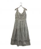 HER LIP TOハーリップトゥ）の古着「Summer Tweed Midi Dress」｜ブラック×ホワイト