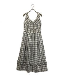 HER LIP TO（ハーリップトゥ）の古着「Summer Tweed Midi Dress」｜ブラック×ホワイト