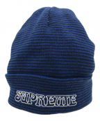 SUPREMEシュプリーム）の古着「Small Stripe Beanie」｜ブルー×ブラック