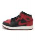 NIKE (ナイキ) AIR JORDAN 1 MID GS レッド×ブラック サイズ:UK 4.5：8000円