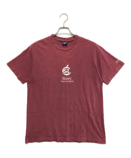 stussy（ステューシー）stussy (ステューシー) 90'sヴィンテージプリントTシャツ ボルドー サイズ:Mの古着・服飾アイテム