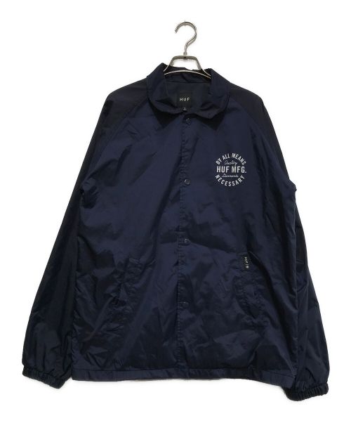 HUF（ハフ）HUF (ハフ) ロゴプリントコーチジャケット ネイビー サイズ:Sの古着・服飾アイテム