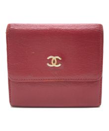 CHANEL（シャネル）の古着「ココマーク2つ折り財布」｜レッド