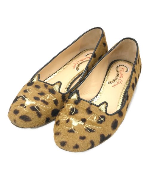 charlotte olympia（シャーロットオリンピア）charlotte olympia (シャーロットオリンピア) レオパード柄キティフラットシューズ ブラウン サイズ:37 1/2の古着・服飾アイテム