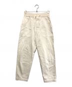 beautiful peopleビューティフルピープル）の古着「selvedge logo chino drawstring pants」｜ホワイト