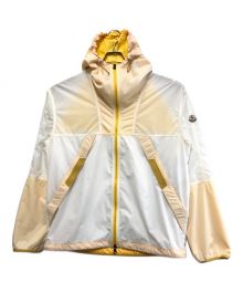 MONCLER（モンクレール）の古着「DOI フーデッド ナイロンレインジャケット」｜ホワイト×イエロー