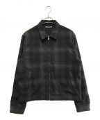 MINEDENIMマインデニム）の古着「Grandrelle V.Check Flannel Zipup BZ」｜ブラック