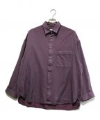 MAISON SPECIALメゾンスペシャル）の古着「High Count Wool Prime-Over Shirt」｜パープル