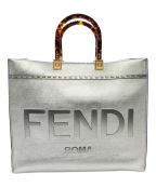 FENDIフェンディ）の古着「SUNSHINE MEDIUM レザーショッパー」｜シルバー