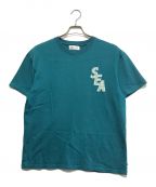 WIND AND SEAウィンド アンド シー）の古着「BEYOUTH チェックロゴTシャツ」｜ブルー