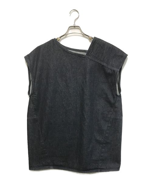 MANOF（マノフ）MANOF (マノフ) SLANT NECK DENIM TOPS インディゴ サイズ:Fの古着・服飾アイテム