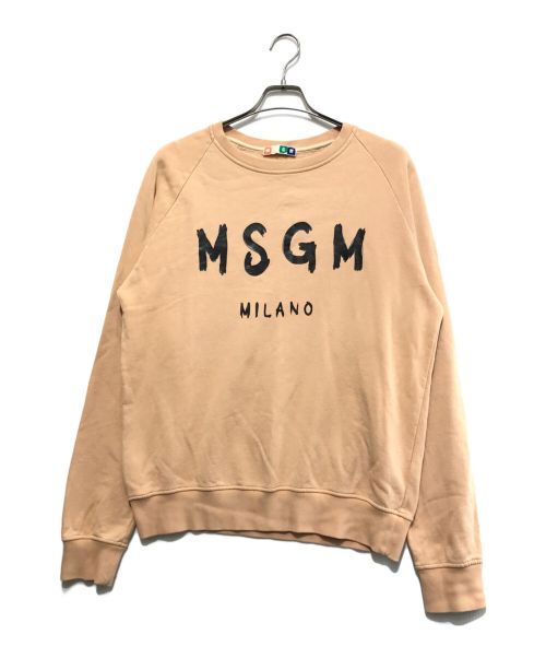 MSGM（エムエスジーエム）MSGM (エムエスジーエム) ラグランロゴスウェット ベージュ サイズ:Sの古着・服飾アイテム