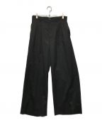 MAISON SPECIALメゾンスペシャル）の古着「Wool Mix Continuous Tow-Tuck Wide Pants」｜ブラック