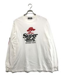 Hysteric Glamour（ヒステリックグラマー）の古着「SUPER HYS ロゴカットソー」｜ホワイト