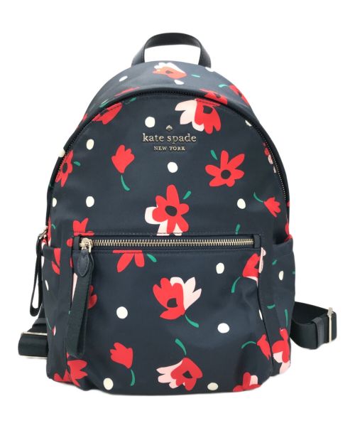 Kate Spade（ケイトスペード）Kate Spade (ケイトスペード) 花柄リュック ネイビー サイズ:ーの古着・服飾アイテム