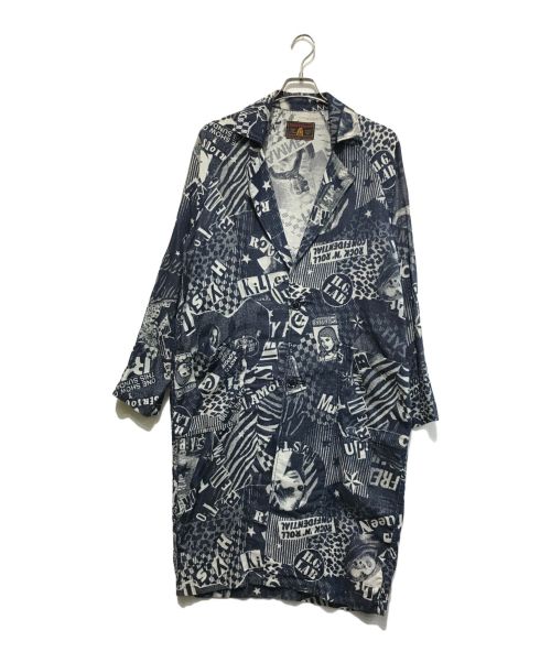 Hysteric Glamour（ヒステリックグラマー）Hysteric Glamour (ヒステリックグラマー) LONDON NITEジャカード デニムロングジャケット ネイビー サイズ:FREEの古着・服飾アイテム