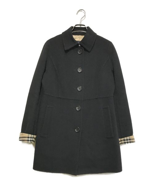 BURBERRY LONDON（バーバリーロンドン）BURBERRY LONDON (バーバリーロンドン) カシミヤブレンドステンカラーコート ブラック サイズ:36の古着・服飾アイテム