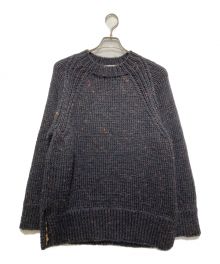 IRENISA（イレニサ）の古着「HAND KNIT SWEATER」｜ネイビー×オレンジ