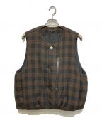 Omar Afridiオマールアフリディ）の古着「Padded Circle Vest Wool Check」｜ブラウン