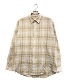 AURALEE（オーラリー）の古着「24AW AIRY WOOL CHECK SHIRT」｜ベージュ