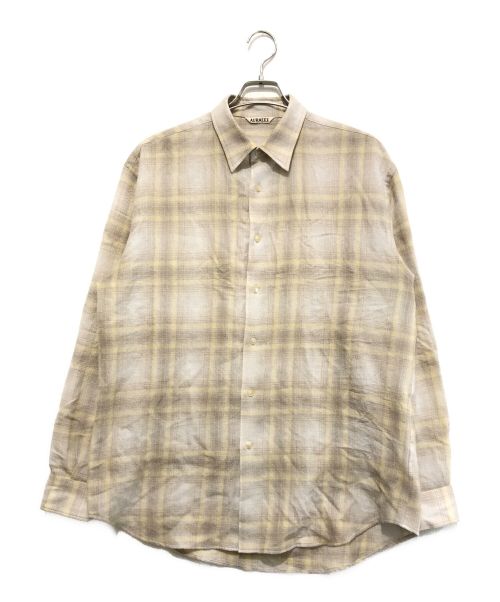 AURALEE（オーラリー）AURALEE (オーラリー) 24AW AIRY WOOL CHECK SHIRT ベージュ サイズ:4の古着・服飾アイテム