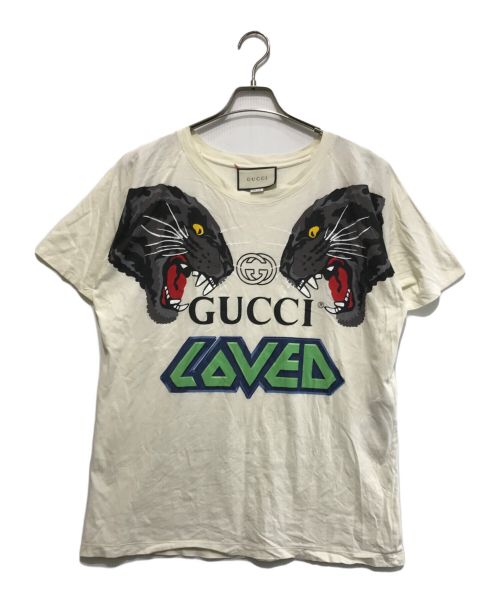 GUCCI（グッチ）GUCCI (グッチ) タイガープリントTシャツ アイボリー サイズ:Sの古着・服飾アイテム