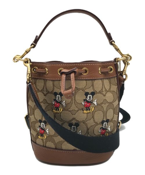 COACH（コーチ）COACH (コーチ) Disney (ディズニー) ミニ デンプシー バケット バッグ ブラウン サイズ:ーの古着・服飾アイテム