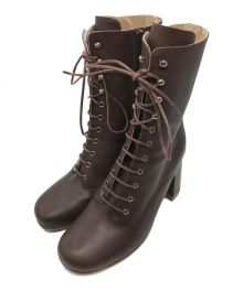 MARYAM NASSIR ZADEH（マリアムナッシアーザデー）の古着「LACE UP BOOT W 9CM HEEL」｜ブラウン