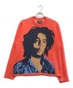 stussyステューシー）の古着「Bob marley sweater」｜オレンジ×ネイビー