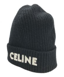 CELINE（セリーヌ）の古着「リブ編みウールニット帽」｜ブラック