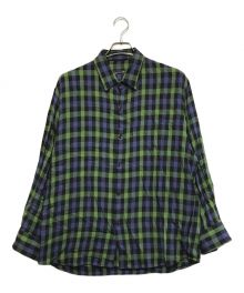 LAD MUSICIAN（ラッドミュージシャン）の古着「TWILL GUN CLUB CHECK BIG SHIRT」｜グリーン×ネイビー