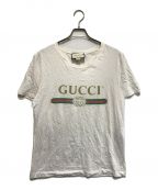 GUCCIグッチ）の古着「シェリーラインロゴプリントTシャツ」｜ホワイト