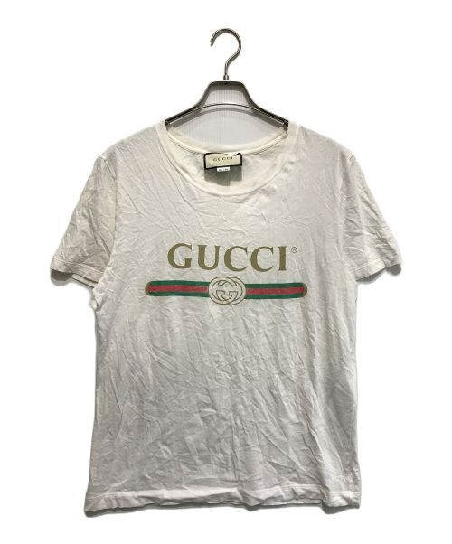 GUCCI（グッチ）GUCCI (グッチ) シェリーラインロゴプリントTシャツ ホワイト サイズ:Sの古着・服飾アイテム