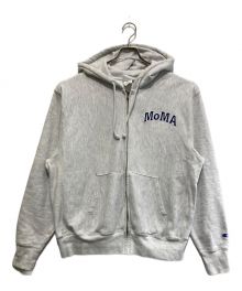 Champion REVERSE WEAVE×MoMA（チャンピオン リバース ウィーブ×モマ）の古着「ジップアップパーカー」｜ライトグレー