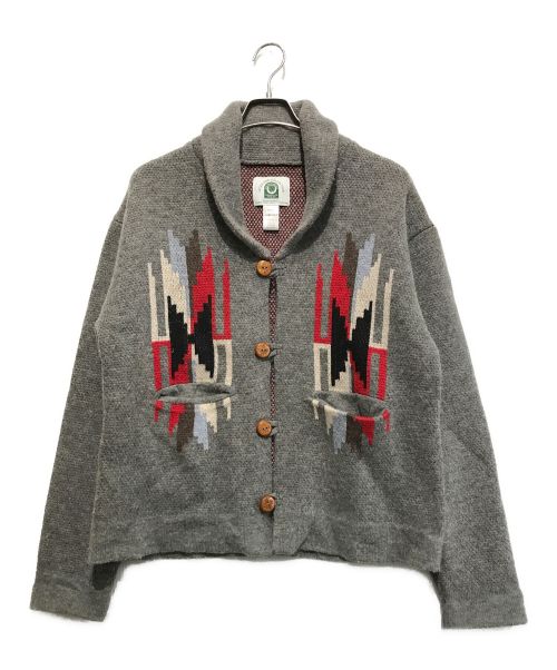 CANADIAN SWEATER（カナディアンセーター）CANADIAN SWEATER (カナディアンセーター) ショールカラーネイティブニットカーディガン グレー サイズ:Sの古着・服飾アイテム