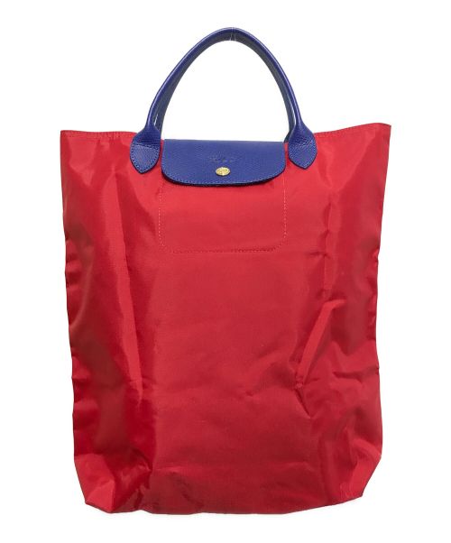 LONGCHAMP（ロンシャン）LONGCHAMP (ロンシャン) ナイロントートバッグ レッド×ネイビー サイズ:ーの古着・服飾アイテム