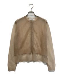 LE CIEL BLEU（ルシェルブルー）の古着「Sheer Layered Cardigan」｜ベージュ