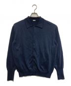 A.PRESSEアプレッセ）の古着「Cotton Knit Polo Collar Cardigan」｜ネイビー