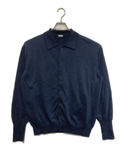 A.PRESSE（アプレッセ）A.PRESSE (アプレッセ) Cotton Knit Polo Collar Cardigan ネイビー サイズ:2の古着・服飾アイテム