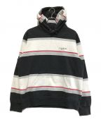 SUPREMEシュプリーム）の古着「19AW Stripe Hooded Sweatshirt」｜グレー×ブラック